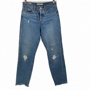 LEVI’S wedgie Jeans light distressed frayed hems button fly y2k sz 26